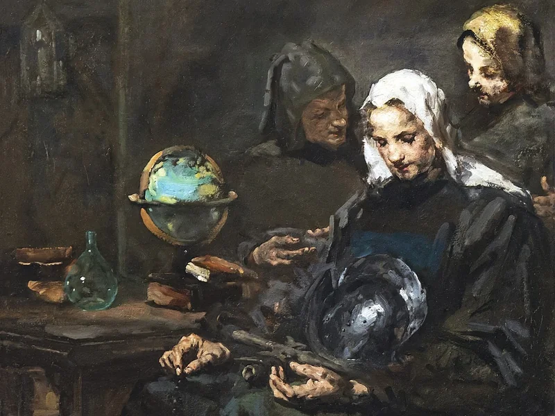 1823-Théodule-Augustin Ribot - Presso l'antiquario